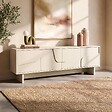 SICAAN - Sicaan Meuble TV beige 160cm - 4 portes - finition mélaminée - FLORA - vignette