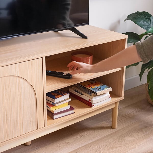 SICAAN - Sicaan Meuble TV NOLAN couleur bois de chêne style scandinave - large