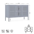 SICAAN - Sicaan Meuble TV Industriel en métal Bleu Nuit 105 cm 3 Portes en Verre trempé - Caleb - vignette