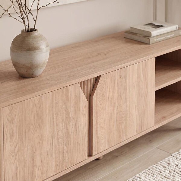 SICAAN - Sicaan Meuble TV scandinave 140cm finition chêne - SOAN - large