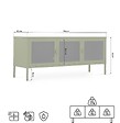SICAAN - Sicaan Meuble TV Industriel en métal 130 cm 3 Portes, Vert Olive et Verre trempé Ezra - vignette