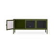 SICAAN - Sicaan Meuble TV Industriel en métal 130 cm 3 Portes, Vert Olive et Verre trempé Ezra - vignette