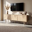 SICAAN - Sicaan Meuble TV scandinave 160  cm 3 portes finition chêne SASKIA - vignette