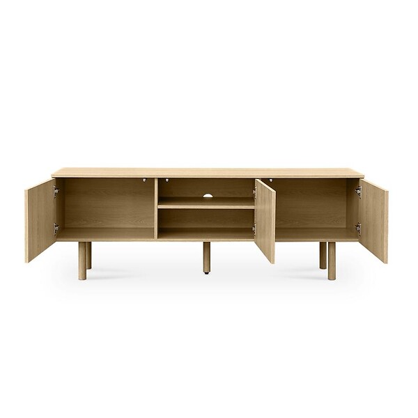 SICAAN - Sicaan Meuble TV scandinave 160  cm 3 portes finition chêne SASKIA - large