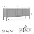 SICAAN - Sicaan Meuble TV industriel métal 130  cm 3 portes, noir et verre trempé EZRA - vignette