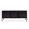 SICAAN - Sicaan Meuble TV industriel métal 130  cm 3 portes, noir et verre trempé EZRA - vignette