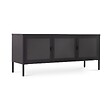 SICAAN - Sicaan Meuble TV industriel métal 130  cm 3 portes, noir et verre trempé EZRA - vignette