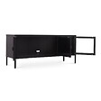 SICAAN - Sicaan Meuble TV industriel métal 130  cm 3 portes, noir et verre trempé EZRA - vignette