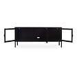 SICAAN - Sicaan Meuble TV industriel métal 130  cm 3 portes, noir et verre trempé EZRA - vignette