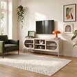 SICAAN - Sicaan Meuble TV Industriel en métal Beige 160 cm 2 Portes en Verre cannelé - Come - vignette