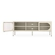 SICAAN - Sicaan Meuble TV Industriel en métal Beige 160 cm 2 Portes en Verre cannelé - Come - vignette