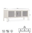 SICAAN - Sicaan Meuble TV Industriel en métal 130 cm 3 Portes, Beige et Verre trempé Ezra - vignette