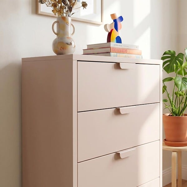 SICAAN - Sicaan Commode industrielle en métal L.60cm 4 tiroirs beige - THEA - large