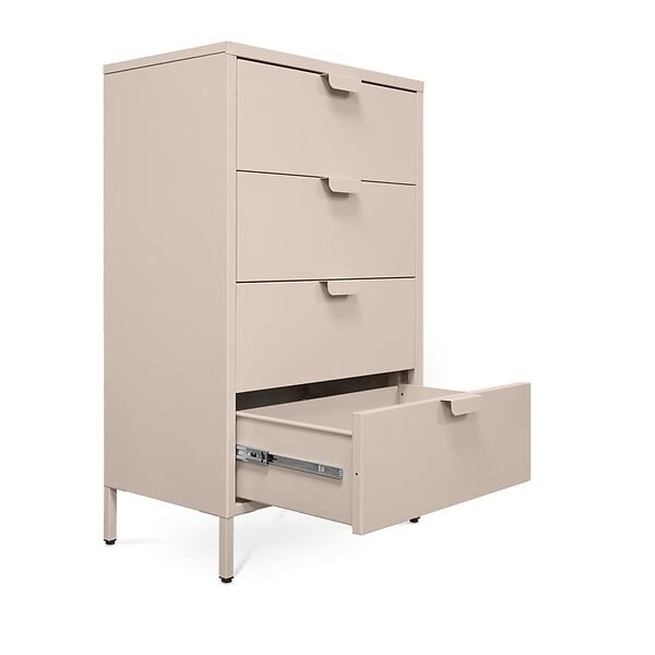 SICAAN - Sicaan Commode industrielle en métal L.60cm 4 tiroirs beige - THEA - large