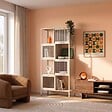 SICAAN - Sicaan Etagères Industrielle en métal H170 cm 4 Portes 4 niches Beige et Verre cannelé Kiara - vignette