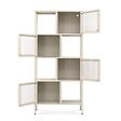 SICAAN - Sicaan Etagères Industrielle en métal H170 cm 4 Portes 4 niches Beige et Verre cannelé Kiara - vignette