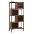 SICAAN - Sicaan Etagère industrielle H.170  cm 4 portes 4 niches marron et verre cannelé KIARA - vignette