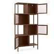 SICAAN - Sicaan Etagère industrielle H.170  cm 4 portes 4 niches marron et verre cannelé KIARA - vignette