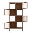 SICAAN - Sicaan Etagère industrielle H.170  cm 4 portes 4 niches marron et verre cannelé KIARA - vignette