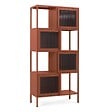 SICAAN - Sicaan Etagère métal H.170  cm 4 portes 4 niches terracotta et verre cannelé KIARA - vignette