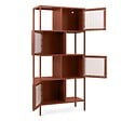 SICAAN - Sicaan Etagère métal H.170  cm 4 portes 4 niches terracotta et verre cannelé KIARA - vignette