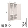 SICAAN - Sicaan Armoire industrielle en métal H.170cm 2 portes, 4 étagères, 2 penderies beige - THEA - vignette