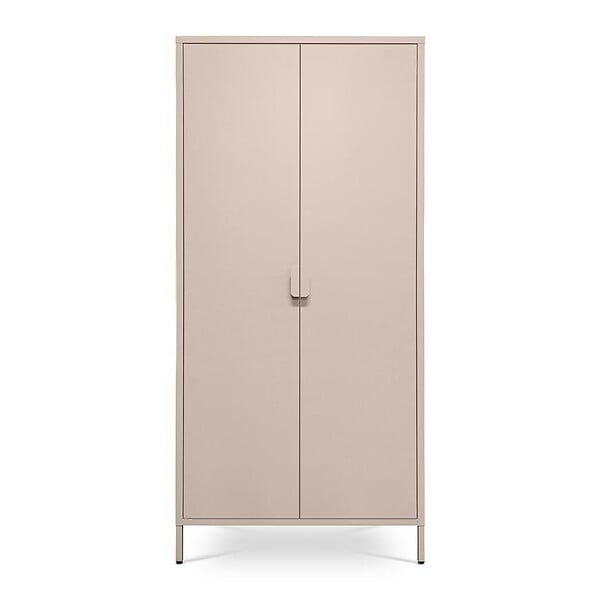 SICAAN - Sicaan Armoire industrielle en métal H.170cm 2 portes, 4 étagères, 2 penderies beige - THEA - large
