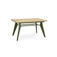 SICAAN - Sicaan Table à manger extensible 140-180cm pieds métal kaki et plateau finition chêne - MELOE - vignette