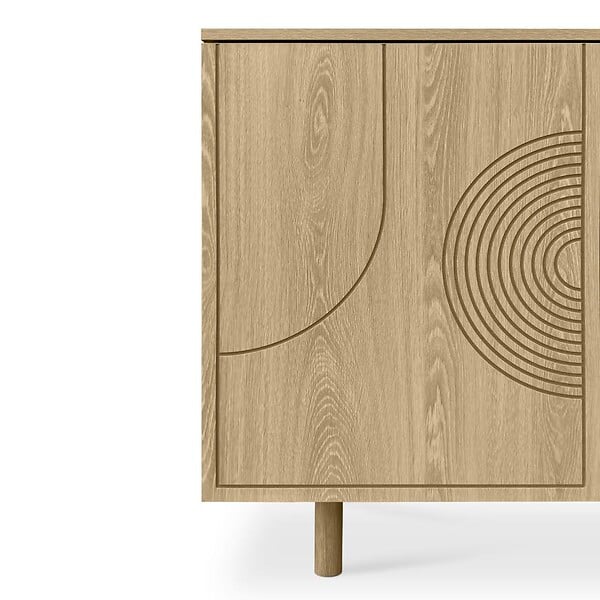 SICAAN - Sicaan Buffet scandinave 100  cm 2 portes finition chêne SASKIA - large
