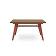 SICAAN - Sicaan Table à manger extensible 140-180cm pieds métal terracotta et plateau finition noyer - MELOE - vignette