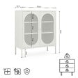 SICAAN - Sicaan Buffet industriel en métal 2 portes vert sauge et verre cannelé 80  cm EDEN - vignette