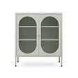 SICAAN - Sicaan Buffet industriel en métal 2 portes vert sauge et verre cannelé 80  cm EDEN - vignette