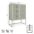 SICAAN - Sicaan Buffet haut industriel en métal H.120cm 2 portes mesh grillagé vert olive - KAI - vignette