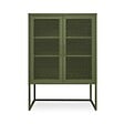 SICAAN - Sicaan Buffet haut industriel en métal H.120cm 2 portes mesh grillagé vert olive - KAI - vignette