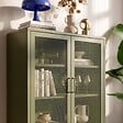 SICAAN - Sicaan Buffet haut industriel en métal H.120cm 2 portes mesh grillagé vert olive - KAI - vignette