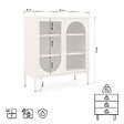 SICAAN - Sicaan Buffet industriel métal 2 portes, beige et verre cannelé 80  cm KURT - vignette