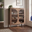SICAAN - Sicaan Buffet Industriel en métal 2 Portes Marron et Verre cannelé 80 cm Luka - vignette