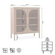 SICAAN - Sicaan Buffet Industriel en métal 2 Portes Marron et Verre cannelé 80 cm Luka - vignette