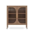 SICAAN - Sicaan Buffet Industriel en métal 2 Portes Marron et Verre cannelé 80 cm Luka - vignette