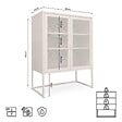 SICAAN - Sicaan Buffet haut industriel en métal H.120cm 2 portes mesh grillagé beige - KAI - vignette