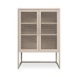SICAAN - Sicaan Buffet haut industriel en métal H.120cm 2 portes mesh grillagé beige - KAI - vignette