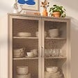 SICAAN - Sicaan Buffet haut industriel en métal H.120cm 2 portes mesh grillagé beige - KAI - vignette
