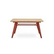 SICAAN - Sicaan Table à manger extensible 140-180cm pieds métal terracotta et plateau finition chêne - MELOE - vignette