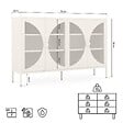SICAAN - Sicaan Buffet industriel en métal 4 portes beige et verre cannelé 140  cm ELIO - vignette
