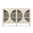 SICAAN - Sicaan Buffet industriel en métal 4 portes beige et verre cannelé 140  cm ELIO - vignette
