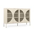 SICAAN - Sicaan Buffet industriel en métal 4 portes beige et verre cannelé 140  cm ELIO - vignette