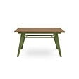 SICAAN - Sicaan Table à manger extensible 140-180cm pieds métal kaki et plateau finition noyer - MELOE - vignette