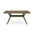 SICAAN - Sicaan Table à manger 160cm pieds métal kaki et plateau finition noyer- ANDREA - vignette