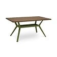 SICAAN - Sicaan Table à manger 160cm pieds métal kaki et plateau finition noyer- ANDREA - vignette