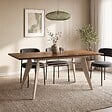SICAAN - Sicaan Table à manger extensible 140-180cm pieds métal beige et plateau finition noyer - MELOE - vignette